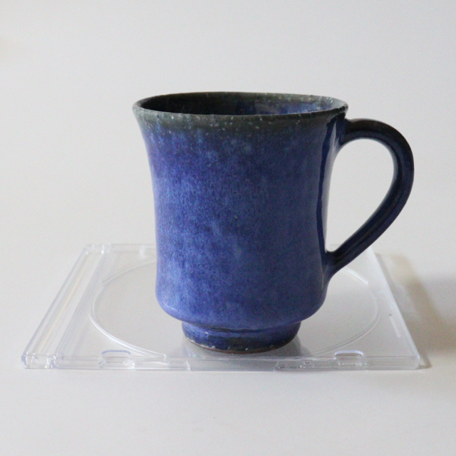 萩焼(伝統的工芸品)マグカップ小透青釉端反