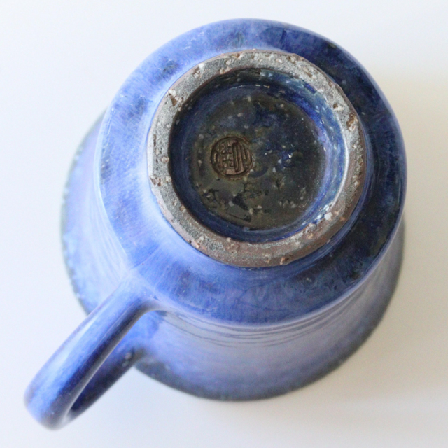 萩焼(伝統的工芸品)マグカップ小透青釉端反