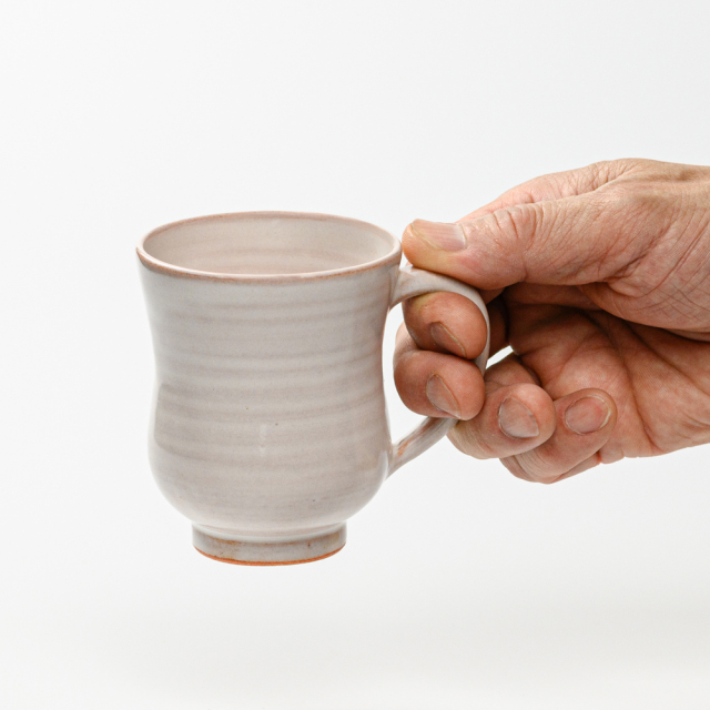 萩焼(伝統的工芸品)マグカップ小白姫胴締No572