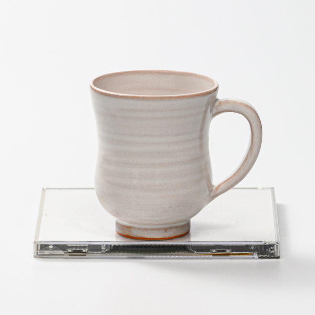 萩焼(伝統的工芸品)マグカップ小白姫胴締No572