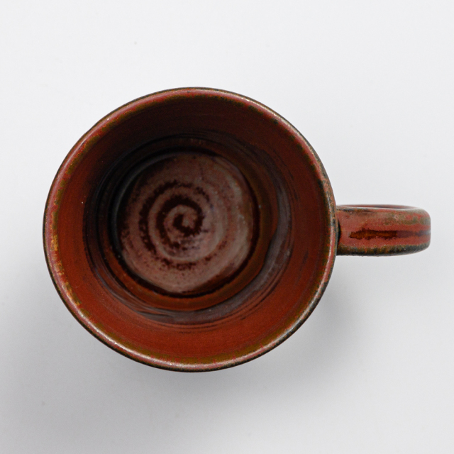 萩焼(伝統的工芸品)マグカップ小鉄赤釉末広碁笥底No573