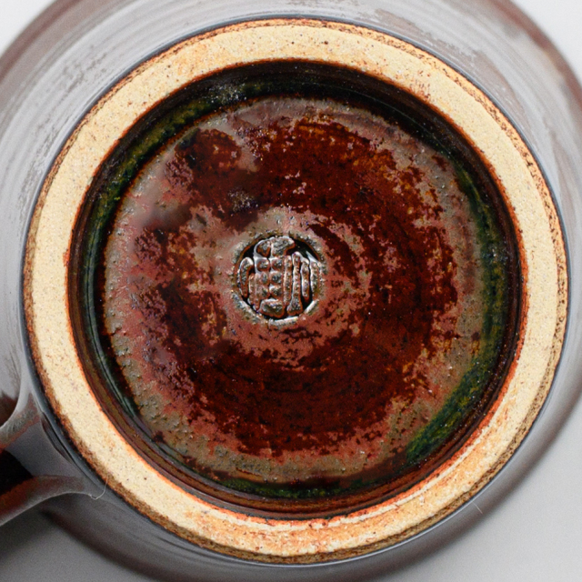 萩焼(伝統的工芸品)マグカップ小鉄赤釉末広碁笥底No573