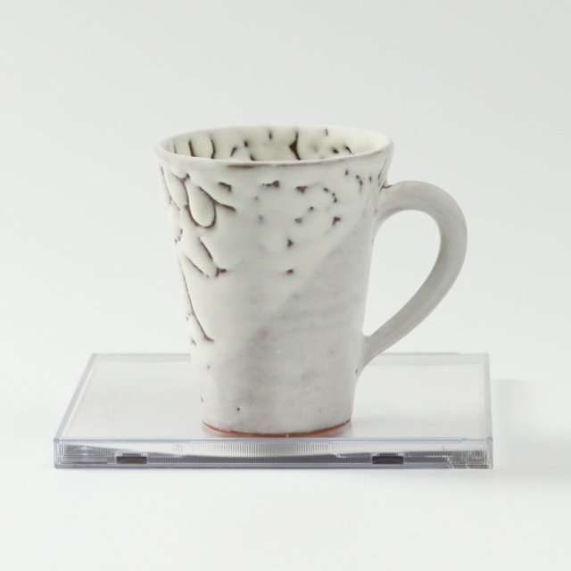 萩焼(伝統的工芸品)マグカップ小鬼白松末広碁笥底