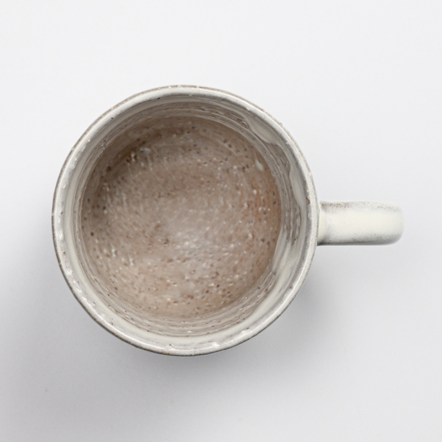 萩焼(伝統的工芸品)マグカップ小白萩掛分け胴締No580