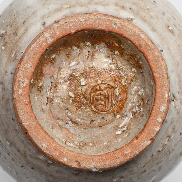 萩焼(伝統的工芸品)マグカップ小白萩掛分け胴締No580