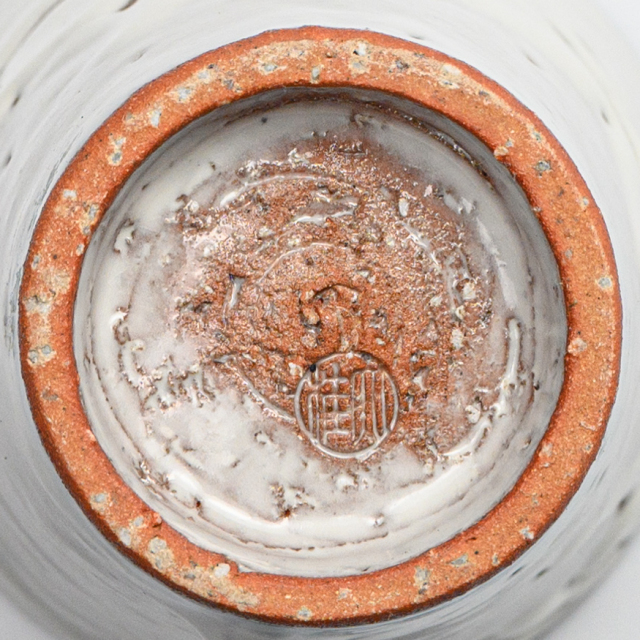 萩焼(伝統的工芸品)マグカップ小鬼白竹末広碁笥底No581