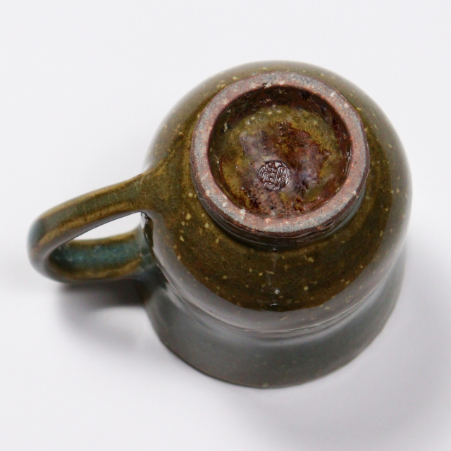 萩焼(伝統的工芸品)マグカップ小鉄青釉胴締No582
