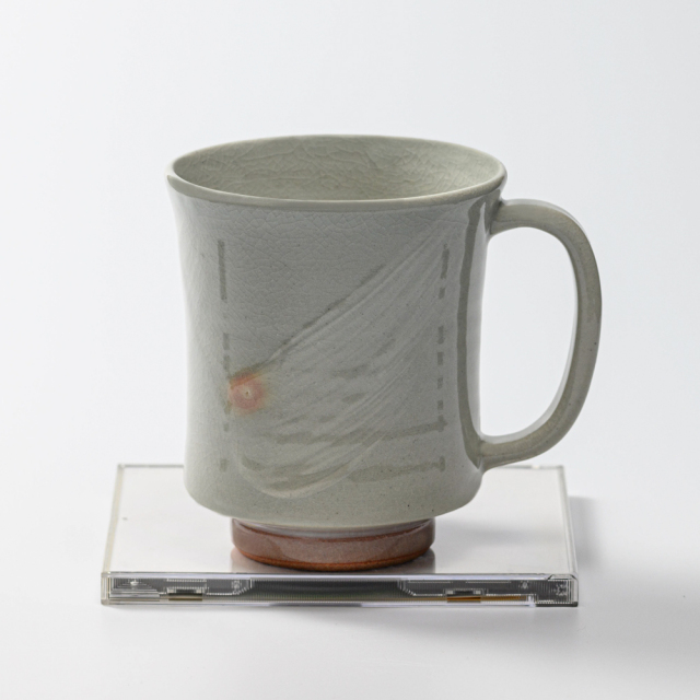 萩焼(伝統的工芸品)ビールジョッキ刷毛姫端反No611