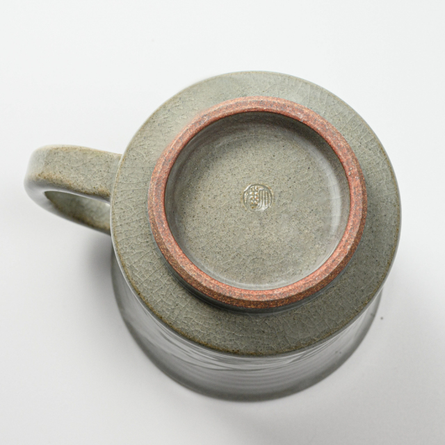 萩焼(伝統的工芸品)ビールジョッキ刷毛青端反No612