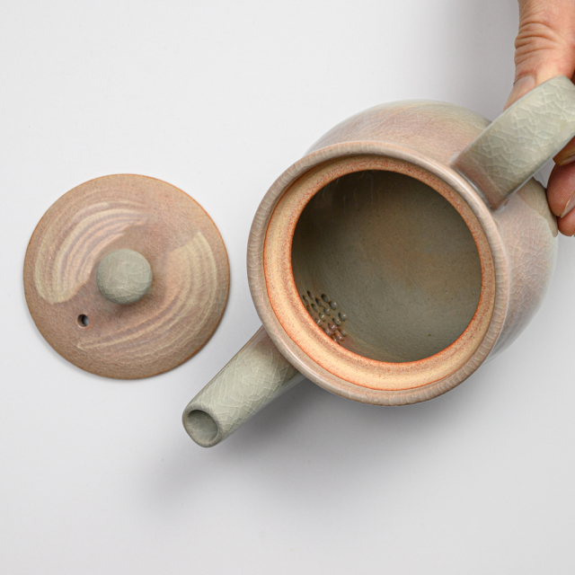 萩焼(伝統的工芸品)ポット刷毛姫丸No621