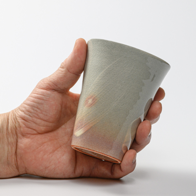 萩焼(伝統的工芸品)タンブラー小刷毛姫筒碁笥底No701