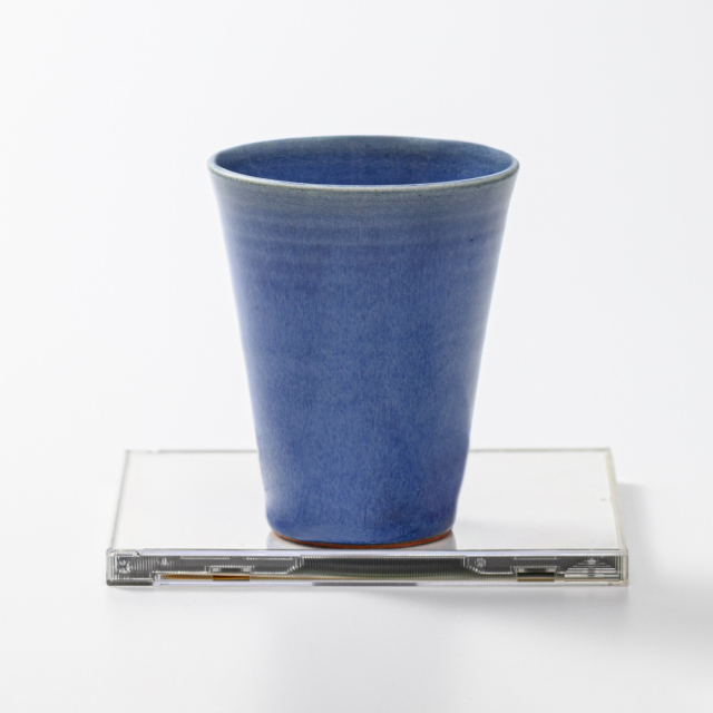 萩焼(伝統的工芸品)タンブラー小透青釉筒碁笥底No706