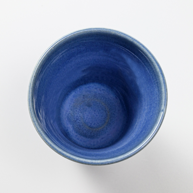 萩焼(伝統的工芸品)タンブラー小透青釉筒碁笥底No706