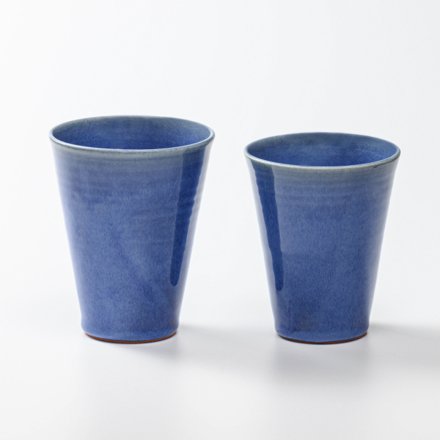 萩焼(伝統的工芸品)タンブラー小透青釉筒碁笥底No706