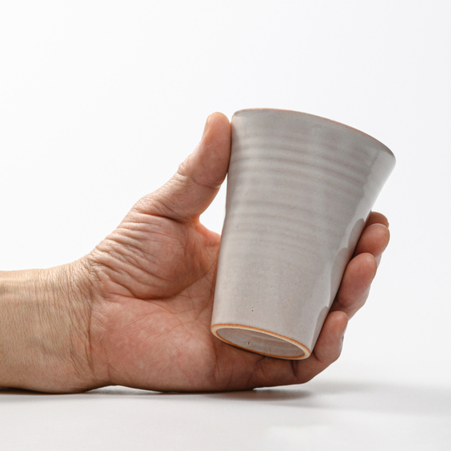 萩焼(伝統的工芸品)タンブラー小白姫筒碁笥底No709