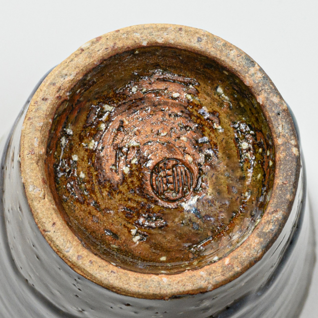 萩焼(伝統的工芸品)タンブラー小鉄青釉筒碁笥底