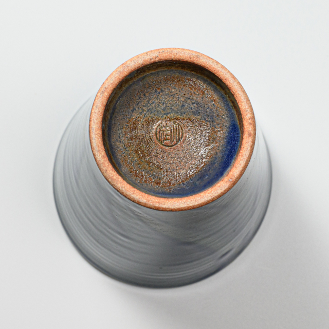 萩焼(伝統的工芸品)タンブラー小淡藍釉筒碁笥底No716