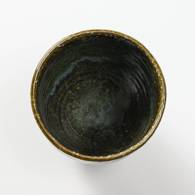 萩焼(伝統的工芸品)タンブラー大鉄青釉呉器撥高台No723