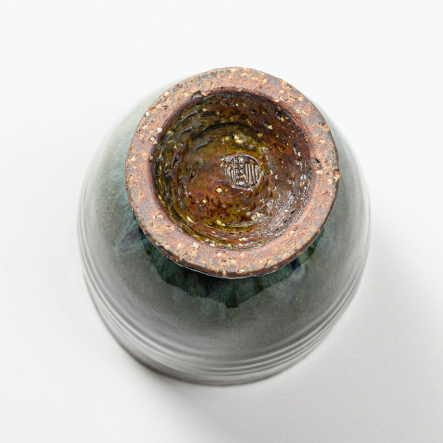 萩焼(伝統的工芸品)タンブラー大鉄青釉呉器撥高台No723