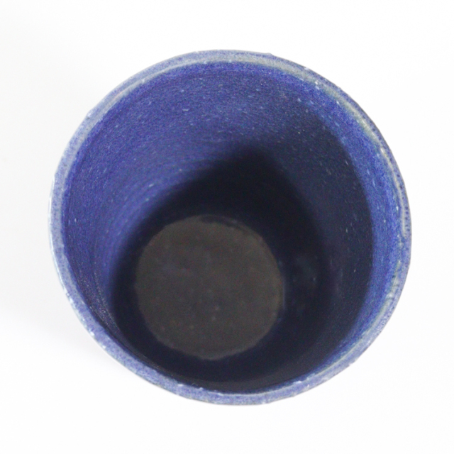 萩焼(伝統的工芸品)タンブラー大藍釉筒碁笥底No724