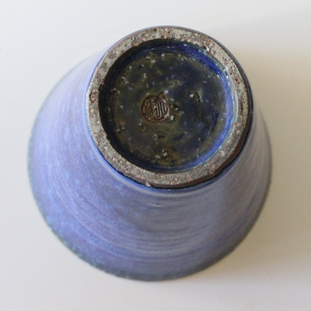 萩焼(伝統的工芸品)タンブラー大透青釉筒碁笥底No725