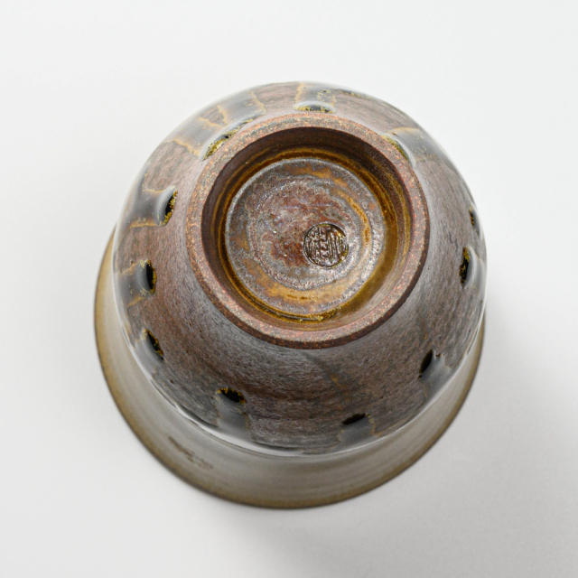 萩焼(伝統的工芸品)タンブラー大緑釉細胴締碁笥底No726