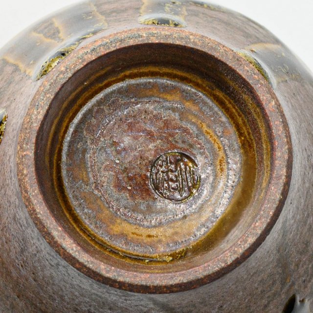 萩焼(伝統的工芸品)タンブラー大緑釉細胴締碁笥底No726