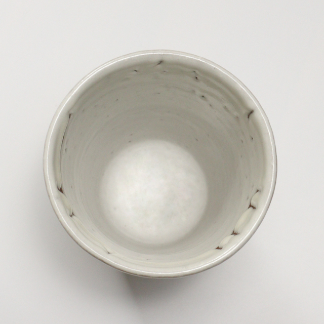 萩焼(伝統的工芸品)タンブラー大鬼白松筒碁笥底No730