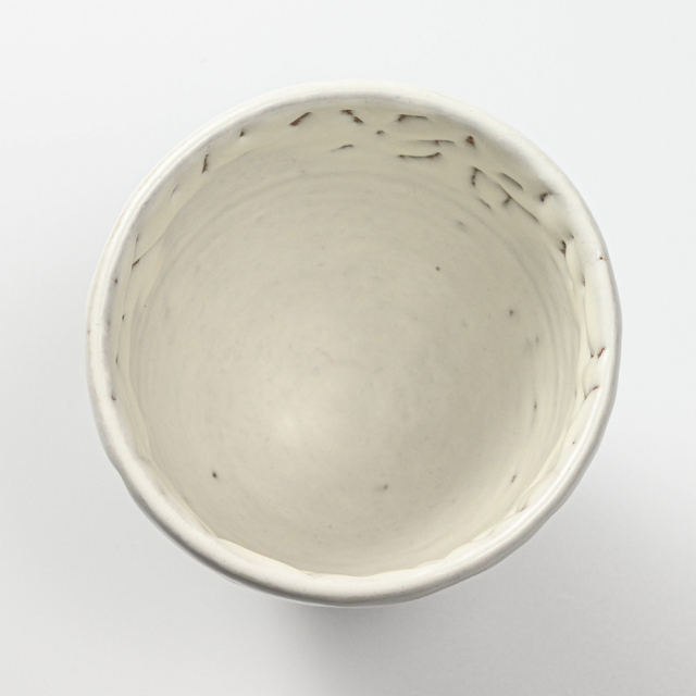 萩焼(伝統的工芸品)タンブラー大掛分け(鬼白松＆黒釉)呉器撥高台No732