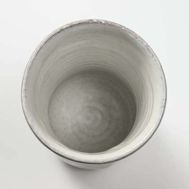 萩焼(伝統的工芸品)タンブラー特大鬼白竹胴締碁笥底No742