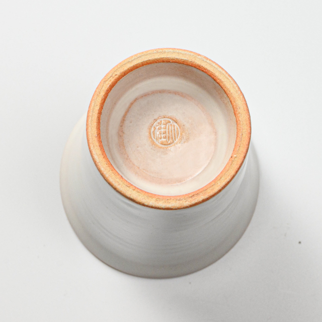 萩焼(伝統的工芸品)ミニタンブラー白姫端反碁笥底No754