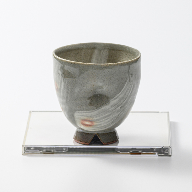 萩焼(伝統的工芸品)フリーカップ刷毛青呉器えくぼNo762