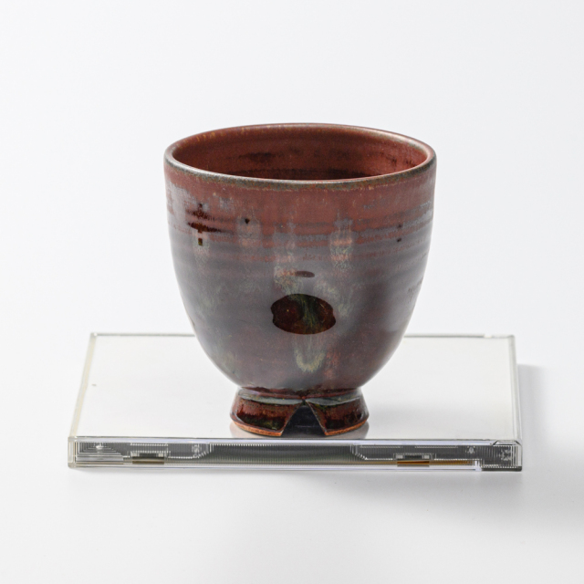 萩焼(伝統的工芸品)フリーカップ鉄赤釉呉器えくぼNo764