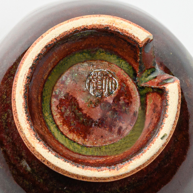 萩焼(伝統的工芸品)フリーカップ鉄赤釉呉器えくぼNo764