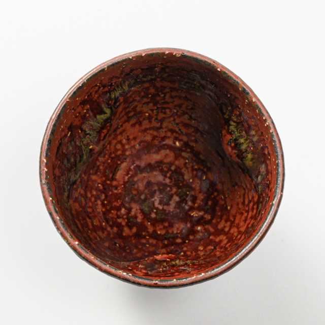 萩焼(伝統的工芸品)フリーカップ鉄赤釉荒呉器えくぼNo765