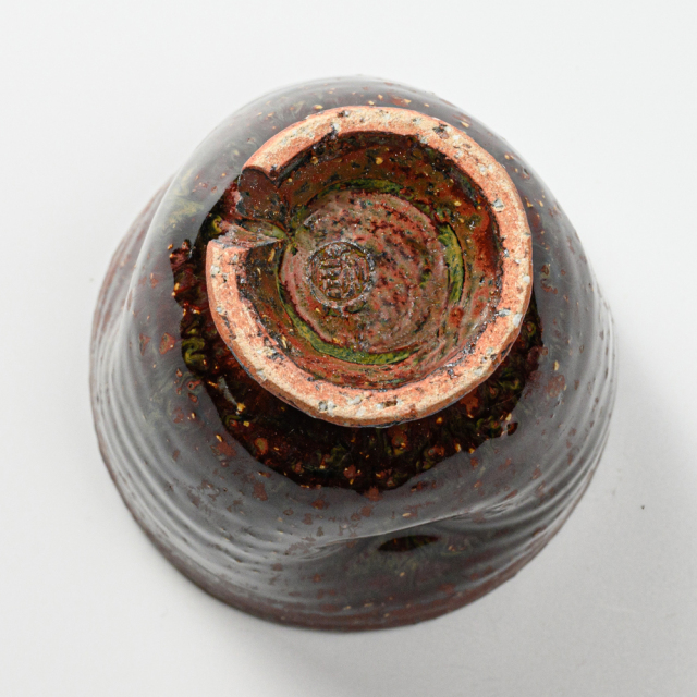 萩焼(伝統的工芸品)フリーカップ鉄赤釉荒呉器えくぼNo765