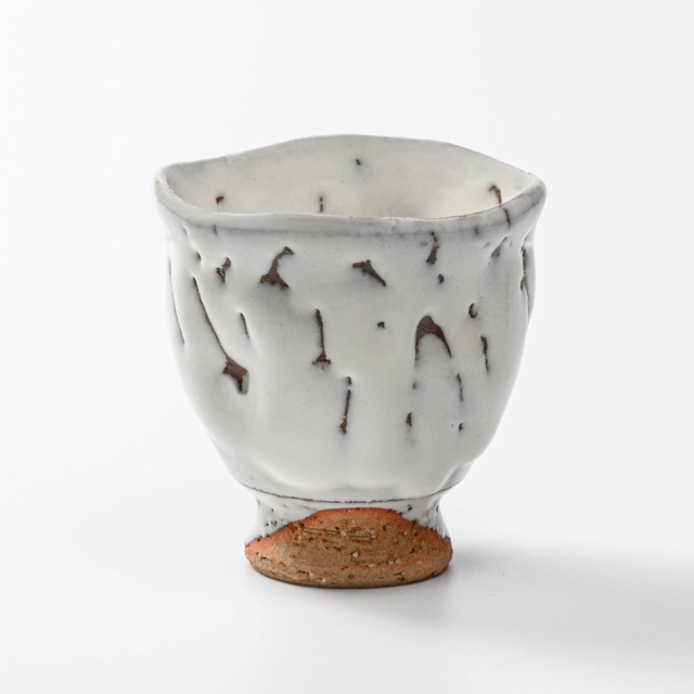 萩焼(伝統的工芸品)フリーカップ鬼白竹呉器えくぼNo769