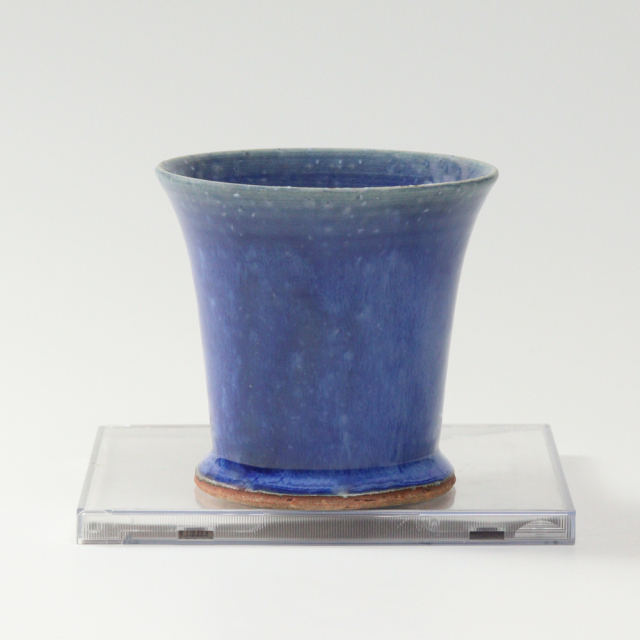 萩焼(伝統的工芸品)フリーカップ大透青釉端反鍔高台No783