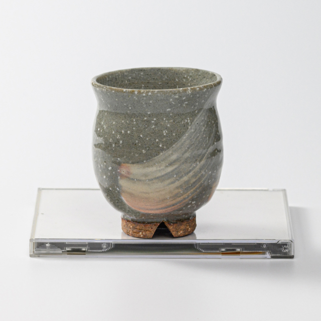 萩焼(伝統的工芸品)湯呑小刷毛青荒丸