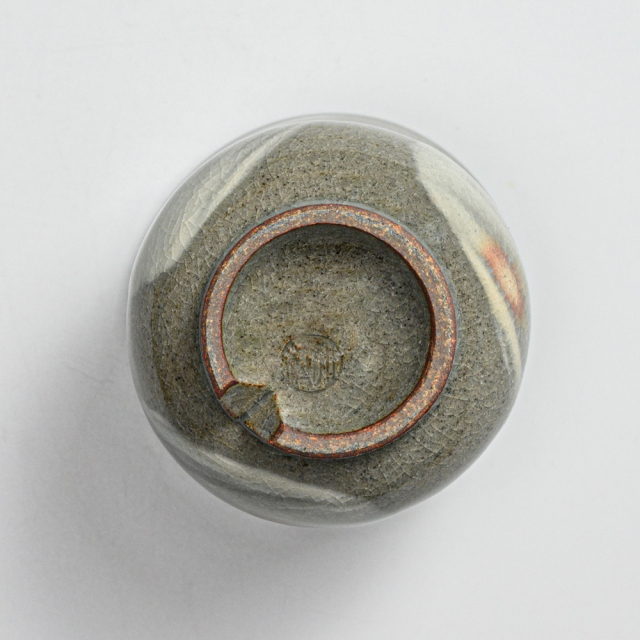 萩焼(伝統的工芸品)ぐい呑刷毛青胴締No804