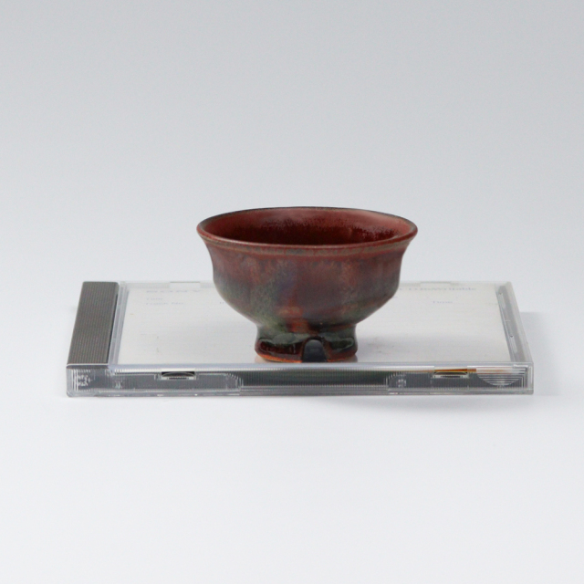萩焼(伝統的工芸品)ぐい呑鉄赤釉柿のへたNo814