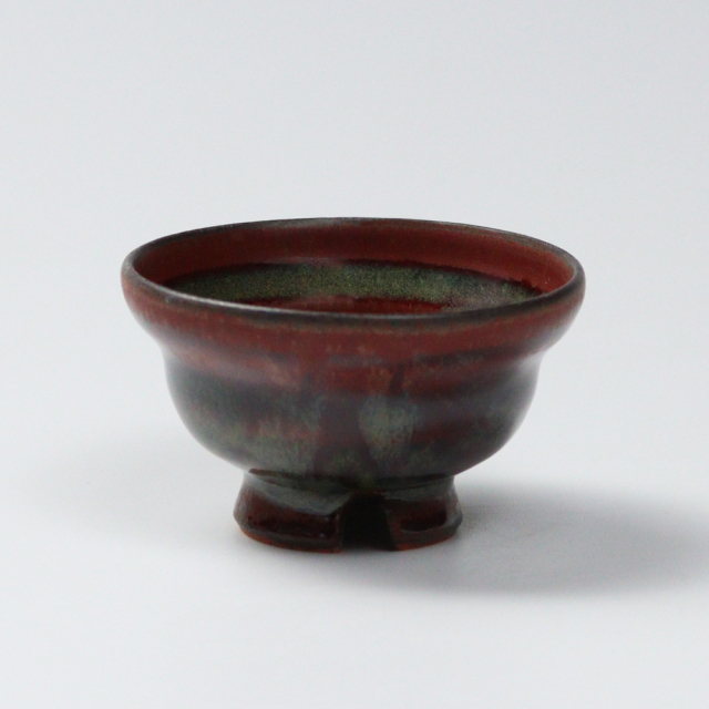 萩焼(伝統的工芸品)ぐい呑鉄赤釉ひさごNo816