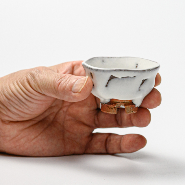 萩焼(伝統的工芸品)ぐい呑鬼白竹柿蒂No824