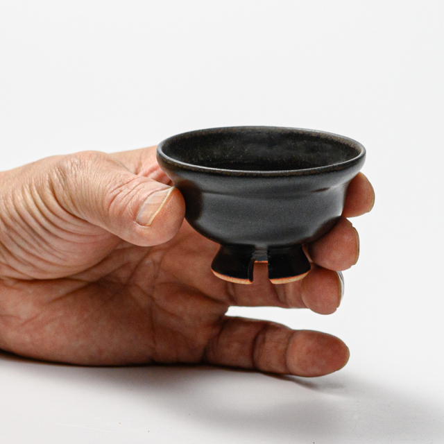 萩焼(伝統的工芸品)ぐい呑黒釉ひさごNo841