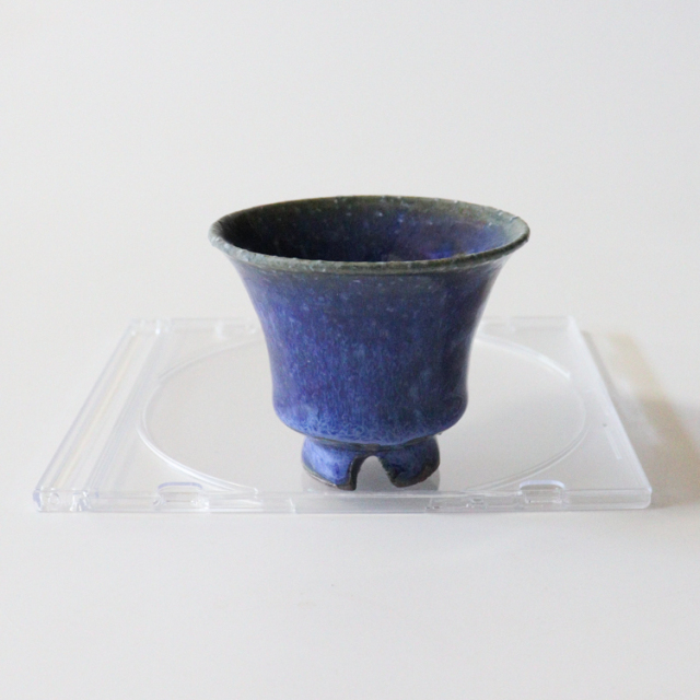 萩焼(伝統的工芸品)ぐい呑透青釉末広No847