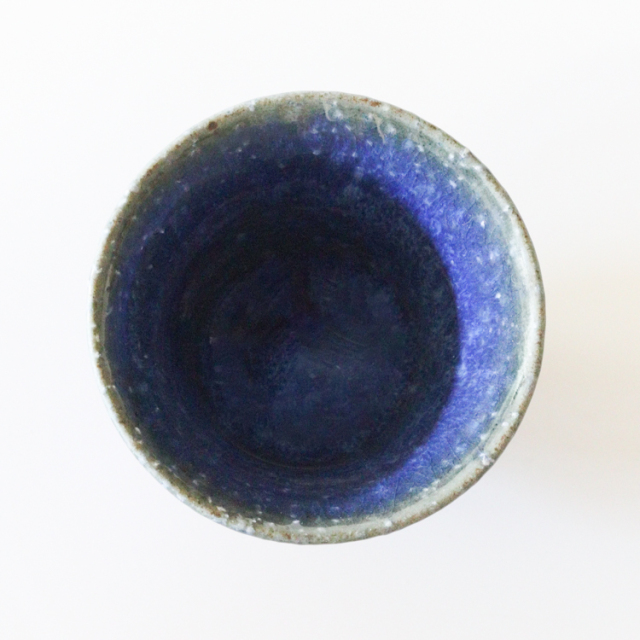 萩焼(伝統的工芸品)ぐい呑透青釉末広No847