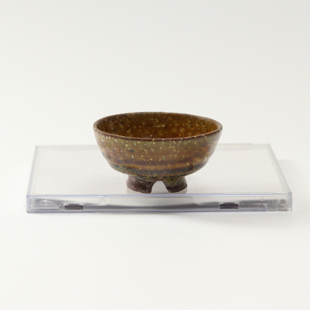 萩焼(伝統的工芸品)盃鉄釉掛分け丸No871