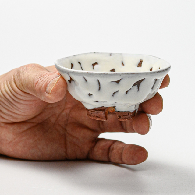 萩焼(伝統的工芸品)盃鬼白松丸No875
