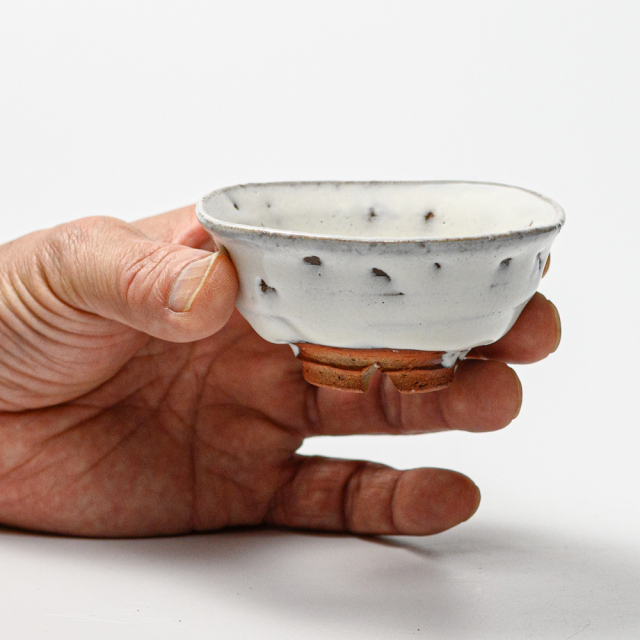 萩焼(伝統的工芸品)盃鬼白竹丸No876