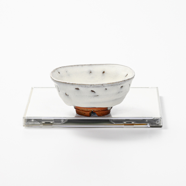 萩焼(伝統的工芸品)盃鬼白竹丸No876